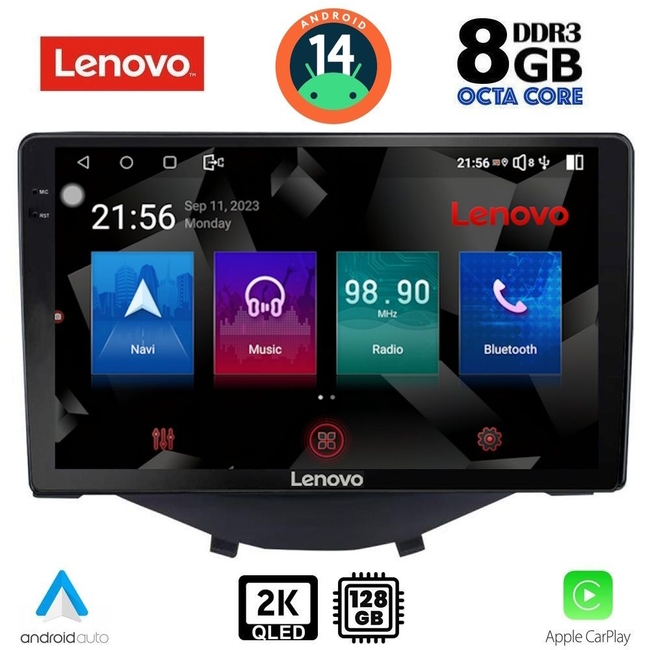 LENOVO SSW 10715_CPA CLIMA (9inc) MULTIMEDIA TABLET for CITROEN C1-PEUGEOT 108-TOYOTA AYGO mod. 2014&gt;