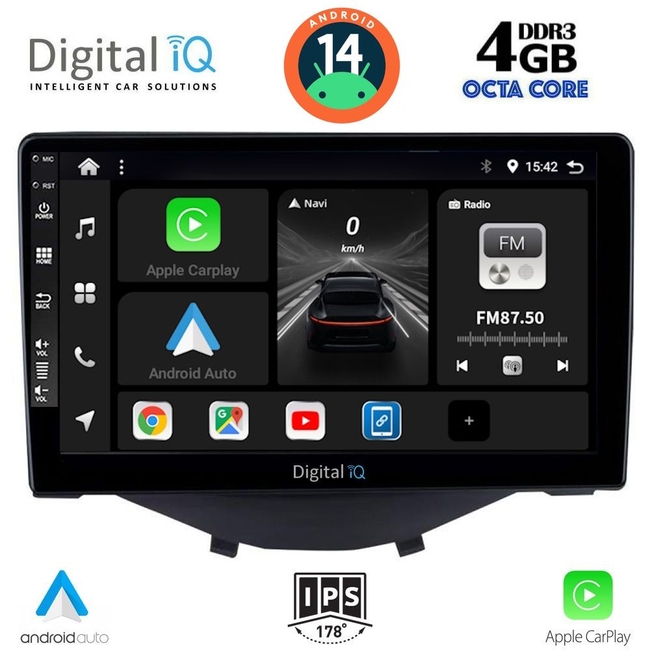 DIGITAL IQ BXF 6715_CPAA CLIMA (9inc) MULTIMEDIA TABLET for CITROEN C1-PEUGEOT 108-TOYOTA AYGO mod. 2014&gt;