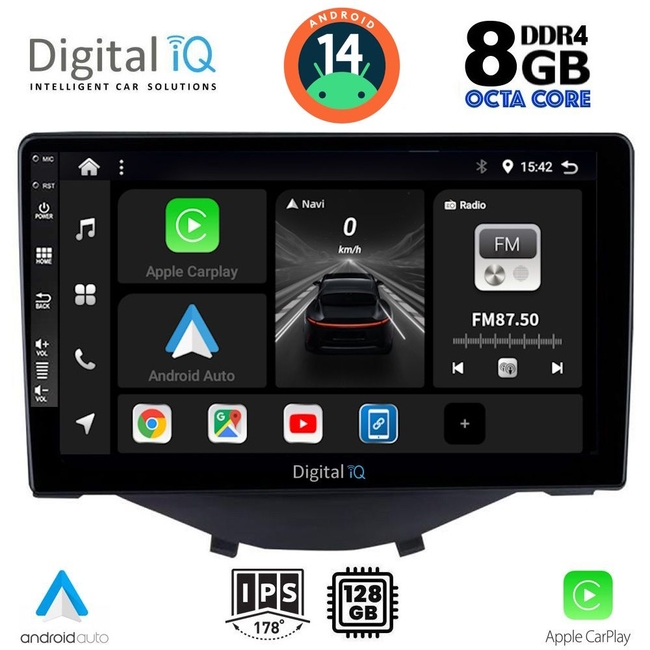 DIGITAL IQ BXF 7715_CPAA CLIMA (9inc) MULTIMEDIA TABLET for CITROEN C1-PEUGEOT 108-TOYOTA AYGO mod. 2014&gt;