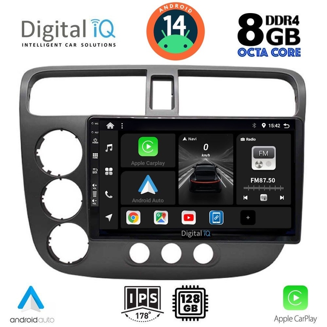 DIGITAL IQ BXF 7187_CPAA (9inc) MULTIMEDIA TABLET for HONDA CIVIC 4D mod. 2001-2006