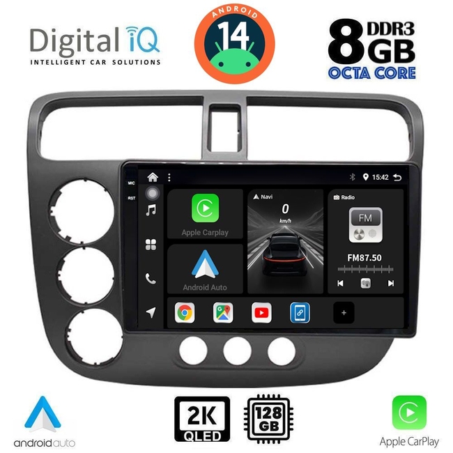 DIGITAL IQ BXF 8187_CPAA (9inc) MULTIMEDIA TABLET for HONDA CIVIC 4D mod. 2001-2006