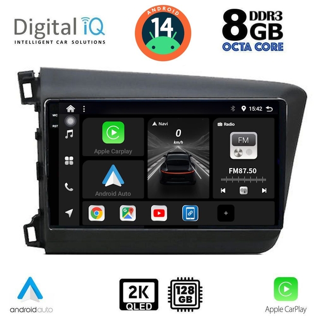 DIGITAL IQ BXF 81904D_CPAA (9inc) MULTIMEDIA TABLET for HONDA CIVIC 4Doors mod. 2012-2016