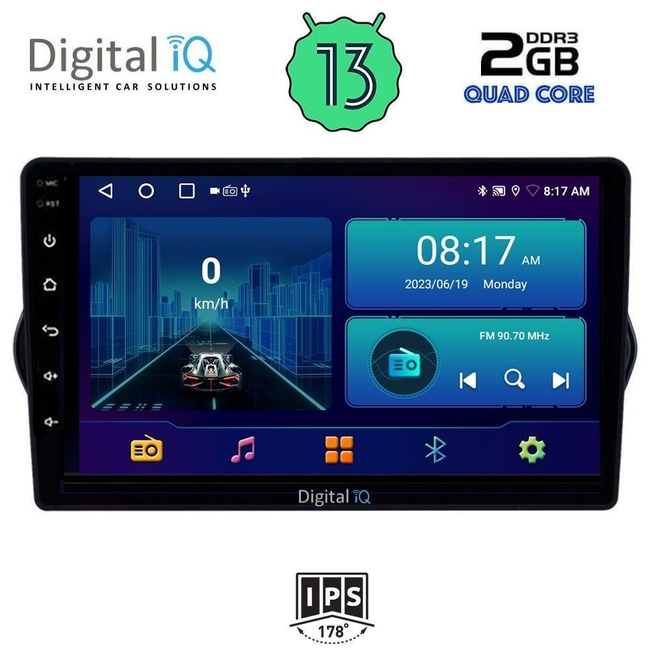 DIGITAL IQ BXB 1148_GPS (9inc) MULTIMEDIA TABLET for FIAT TIPO mod. 2015-2023