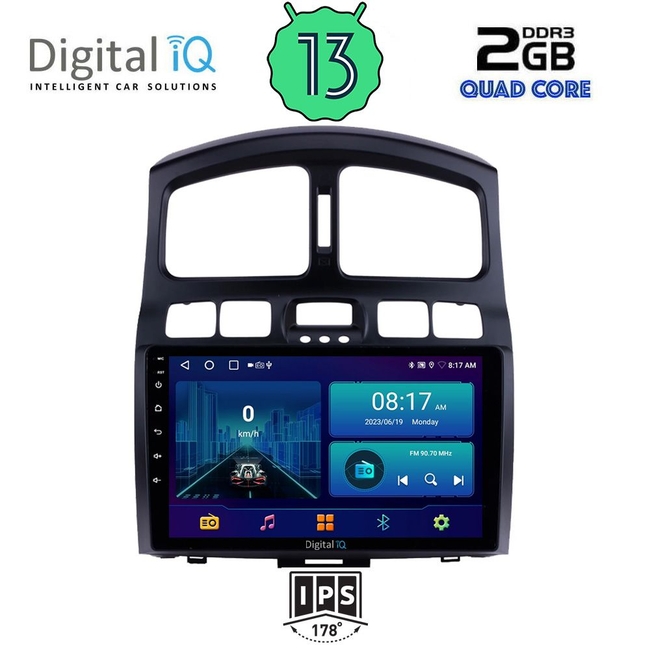 DIGITAL IQ BXB 1236_GPS (9inc) MULTIMEDIA TABLET for HYUNDAI SANTA FE  mod. 2003-2006