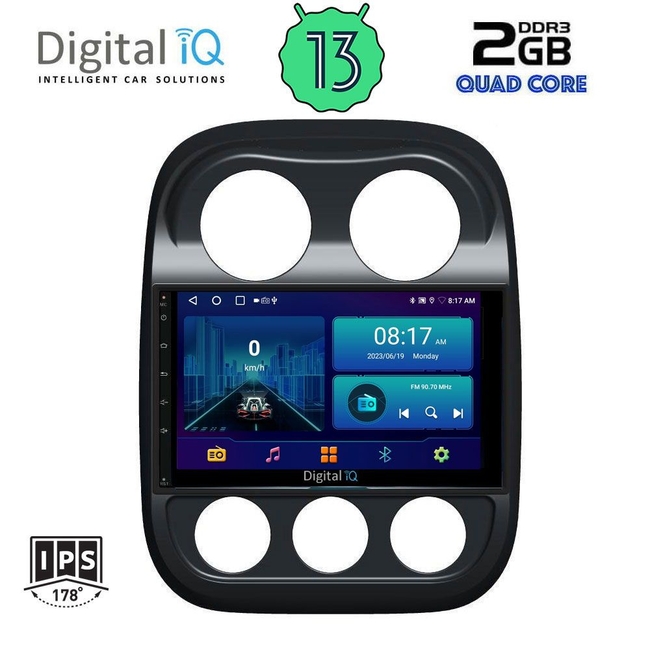 DIGITAL IQ BXB 1277_GPS (10inc) MULTIMEDIA TABLET for JEEP COMPASS - PATRIOT  mod. 2007-2016