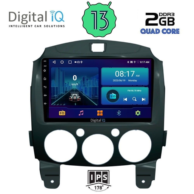 DIGITAL IQ BXB 1361_GPS (9inc) MULTIMEDIA TABLET for MAZDA 2  mod. 2007-2014