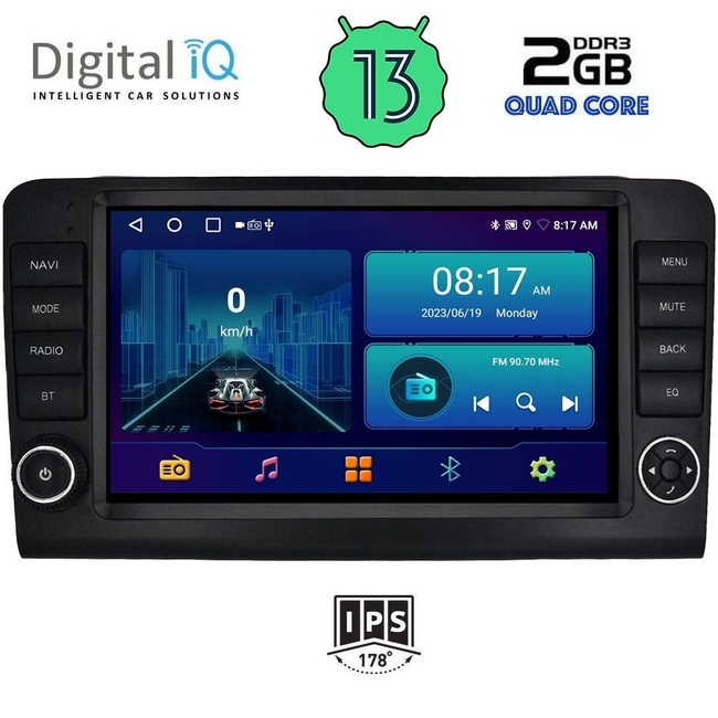 DIGITAL IQ BXB 1416_GPS (9inc) MULTIMEDIA TABLET for MERCEDES ML (W164) – GL (X164) mod. 2005-2011