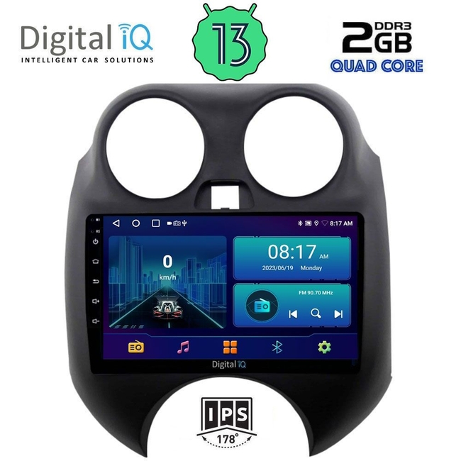 DIGITAL IQ BXB 1459_GPS (9inc) MULTIMEDIA TABLET for NISSAN MICRA mod. 2010-2014