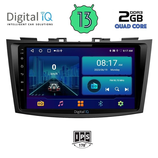 DIGITAL IQ BXB 1685_GPS (9inc) MULTIMEDIA TABLET for SUZUKI SWIFT mod. 2011-2016