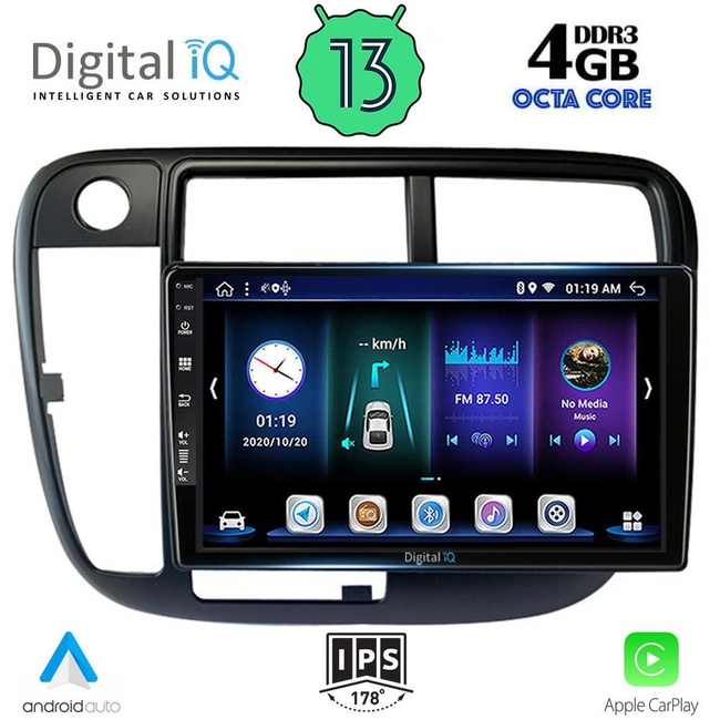 DIGITAL IQ BXD 6186_CPA CLIMA (9inc) MULTIMEDIA TABLET for HONDA CIVIC mod. 1995-2001