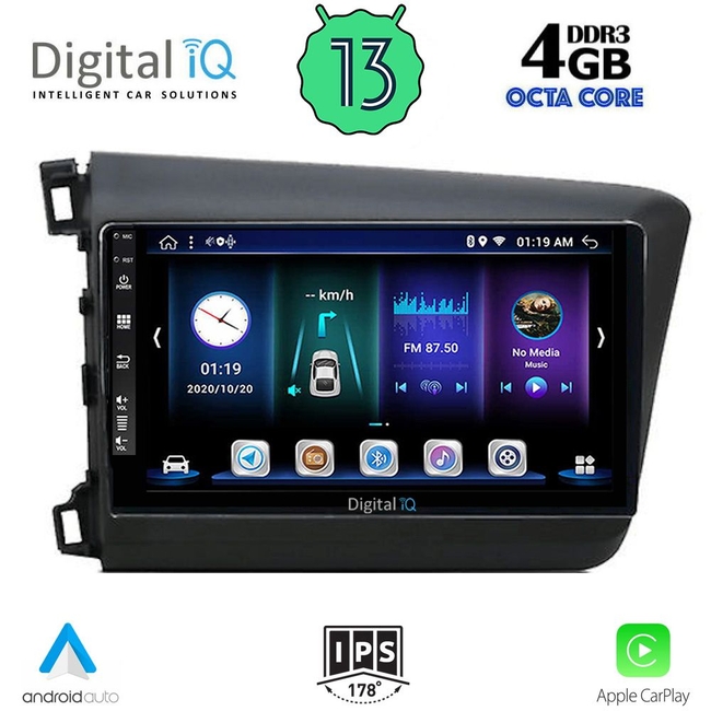 DIGITAL IQ BXD 61904D_CPA (9inc) MULTIMEDIA TABLET for HONDA CIVIC 4Doors mod. 2012-2016