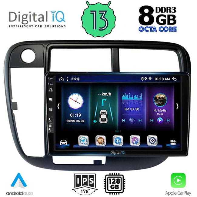 DIGITAL IQ BXD 8186_CPA CLIMA (9inc) MULTIMEDIA TABLET for HONDA CIVIC mod. 1995-2001