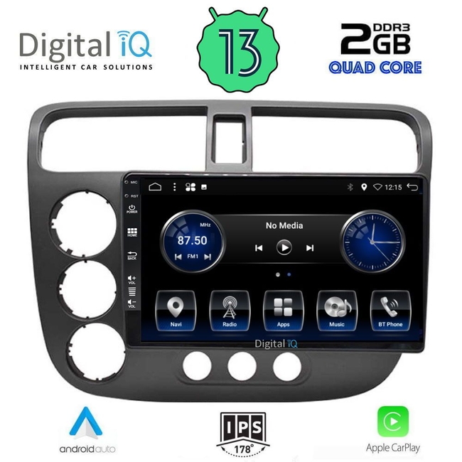 DIGITAL IQ BXH 3187_CPA (9inc) MULTIMEDIA TABLET for HONDA CIVIC 4D mod. 2001-2006