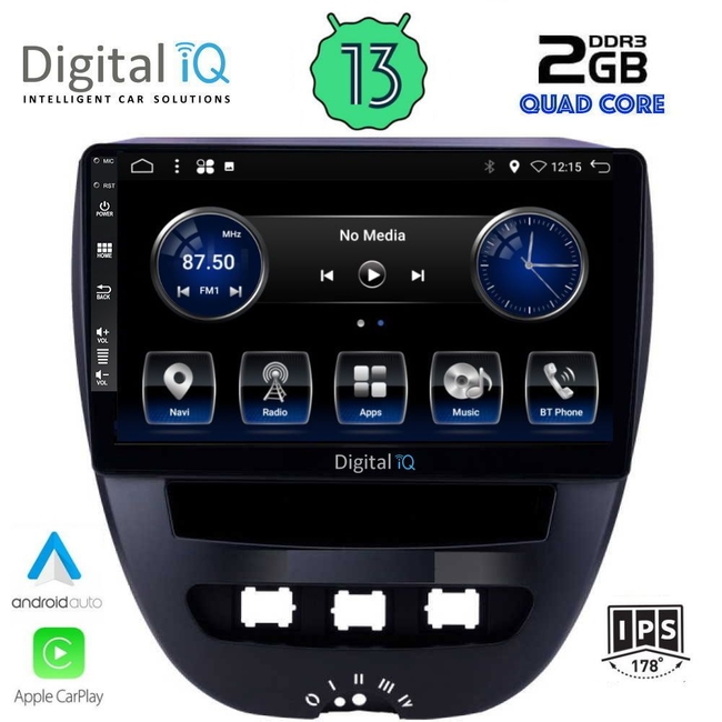 DIGITAL IQ BXH 3707_CPA (10inc) MULTIMEDIA TABLET for CITROEN C1-PEUGEOT 107-TOYOTA AYGO mod. 2005-2014