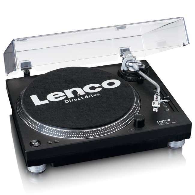 Lenco L-3809 Black - Direct Drive - USB - Με προενισχυτή