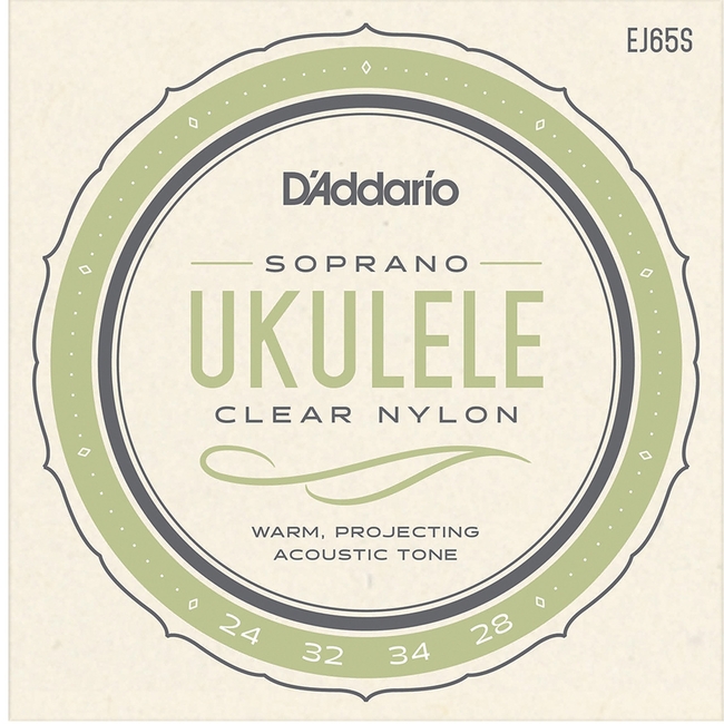 D'Addario EJ65S Clear Nylon Soprano Σετ Χορδών για Ukulele