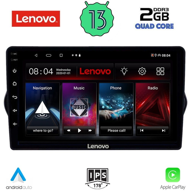 LENOVO LVD 4148_CPA (9inc) MULTIMEDIA TABLET for FIAT TIPO mod. 2015-2023