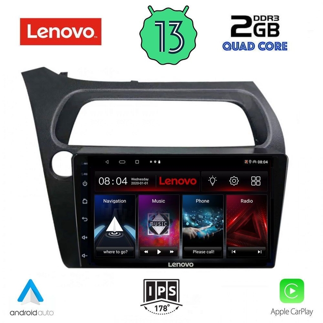 LENOVO LVD 4189_CPA (9inc) MULTIMEDIA TABLET for HONDA CIVIC 3D-5D mod. 2006-2012