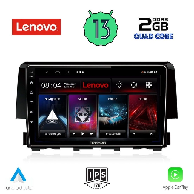 LENOVO LVD 4191_CPA (9inc) MULTIMEDIA TABLET for HONDA CIVIC mod. 2016&gt;