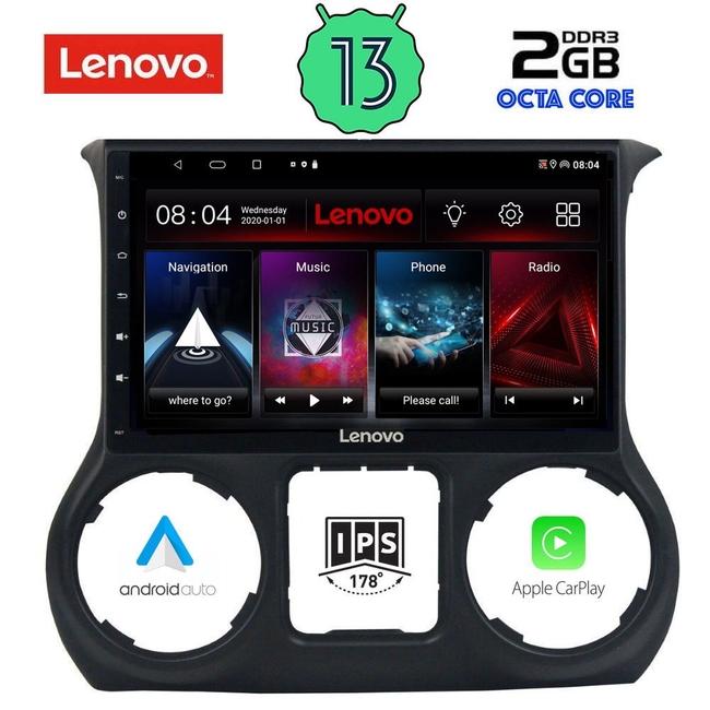 LENOVO LVF 7295_CPA (10inc) MULTIMEDIA TABLET for JEEP WRANGLER  mod. 2011-2014