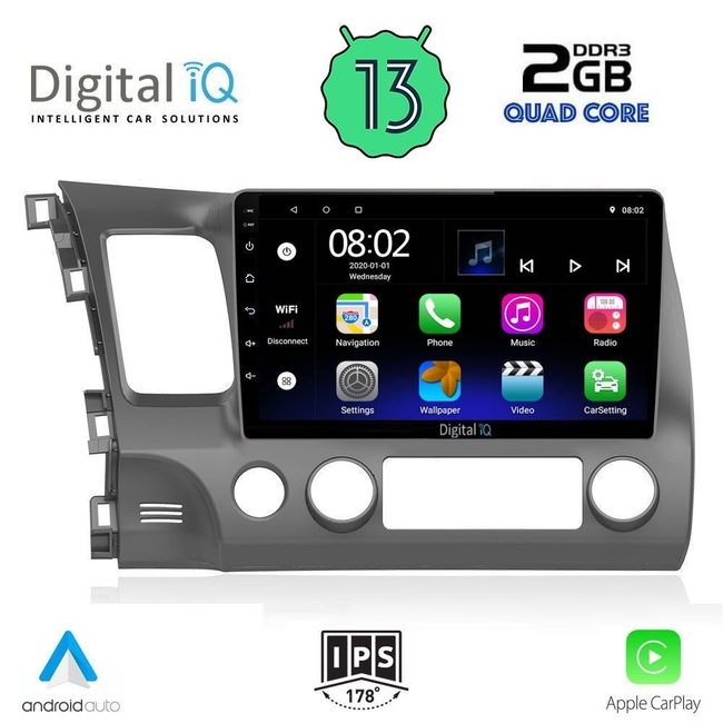 DIGITAL IQ RSB 2188_CPA (10inc) MULTIMEDIA TABLET for HONDA CIVIC 4D mod. 2006-2012