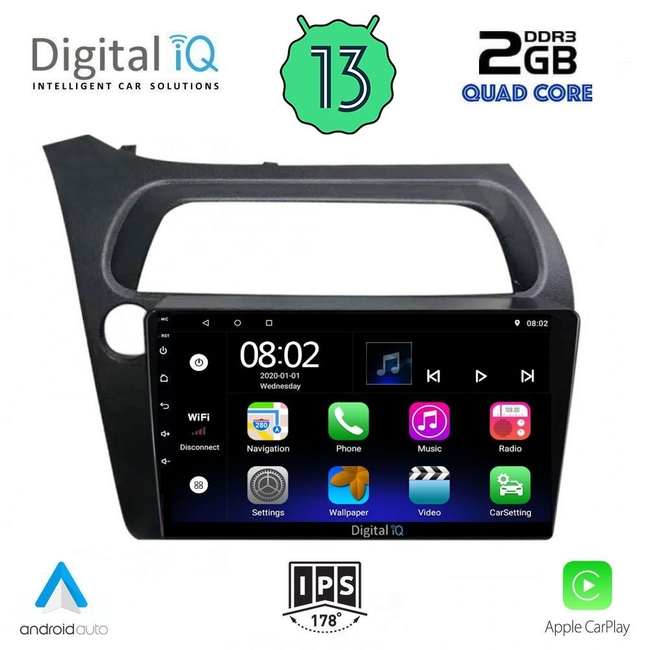 DIGITAL IQ RSB 2189_CPA (9inc) MULTIMEDIA TABLET for HONDA CIVIC 3D-5D mod. 2006-2012