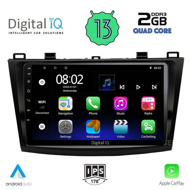 DIGITAL IQ RSB 2366_CPA (9inc) MULTIMEDIA TABLET for MAZDA 3 mod. 2009-2014