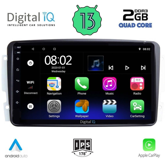 DIGITAL IQ RSB 2401_CPA (9inc) MULTIMEDIA TABLET for MERCEDES CLK (W209) mod. 2000-2004