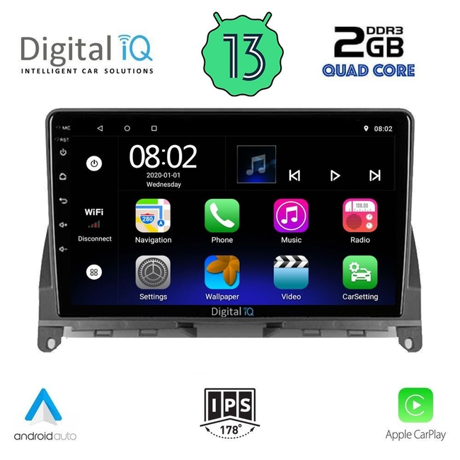 DIGITAL IQ RSB 2405_CPA (9inc) MULTIMEDIA TABLET for MERCEDES C (W204) mod. 2007-2011