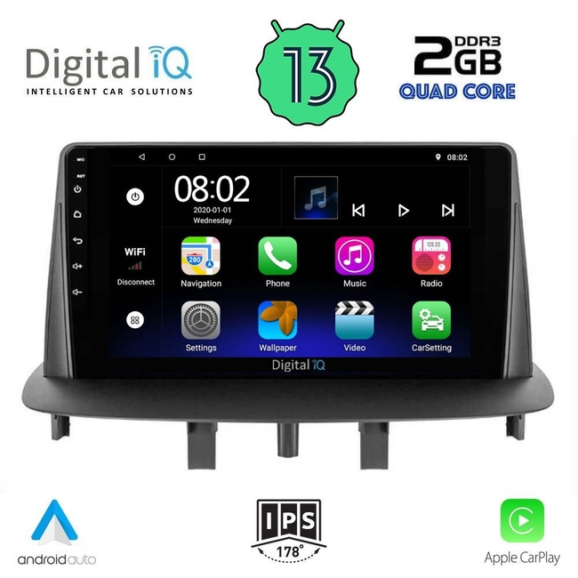 DIGITAL IQ RSB 2556_CPA (9inc) MULTIMEDIA TABLET for RENAULT MEGANE 3 mod. 2009-2016