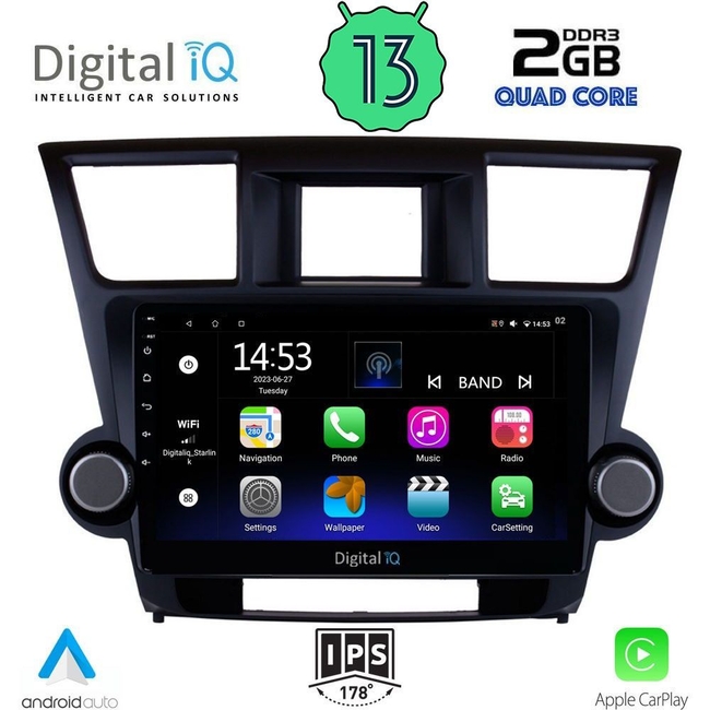 DIGITAL IQ RSB 2719_CPA (10inc) MULTIMEDIA TABLET for TOYOTA HIGHLANDER mod. 2008-2015