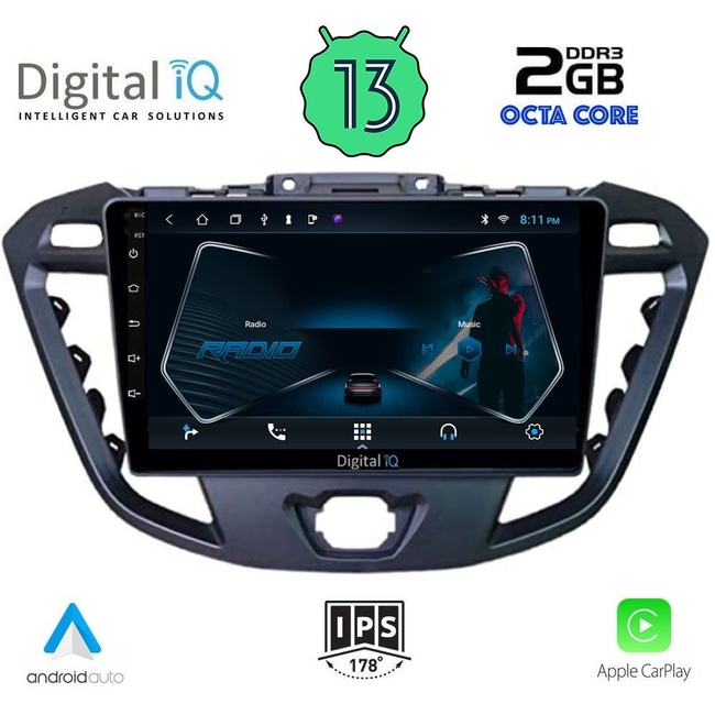 DIGITAL IQ RTC 5177_CPA (9inc) MULTIMEDIA TABLET for FORD TRANZIT CUSTOM | TORNEO CUSTOM mod. 2013-2019