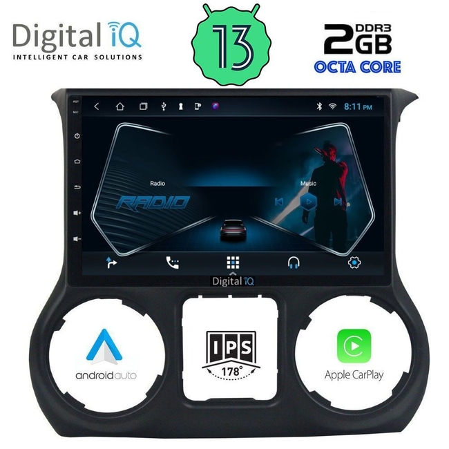 DIGITAL IQ RTC 5296_CPA (10inc) MULTIMEDIA TABLET for JEEP WRANGLER  mod. 2014-2017