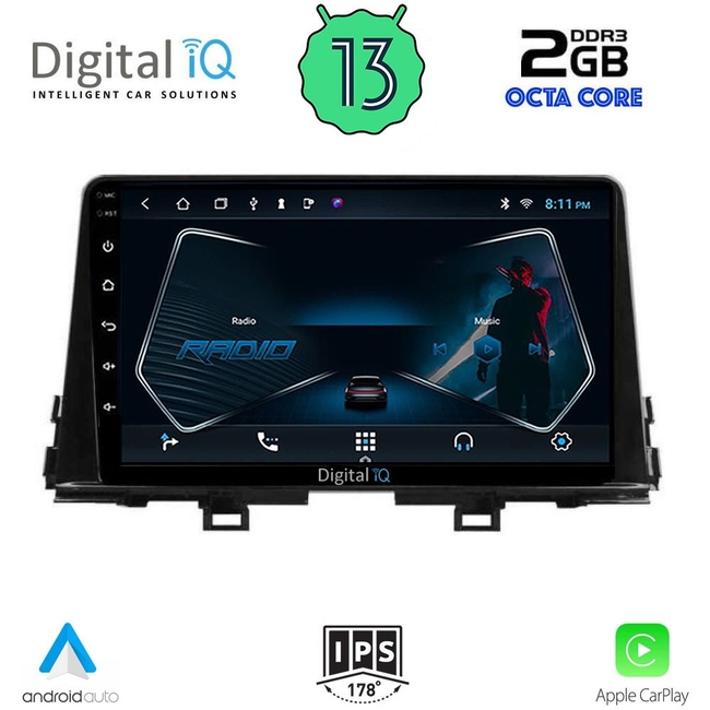 DIGITAL IQ RTC 5309_CPA (9inc) MULTIMEDIA TABLET for KIA PICANTO mod. 2017-2021