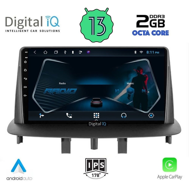 DIGITAL IQ RTC 5556_CPA (9inc) MULTIMEDIA TABLET for RENAULT MEGANE 3 mod. 2009-2016