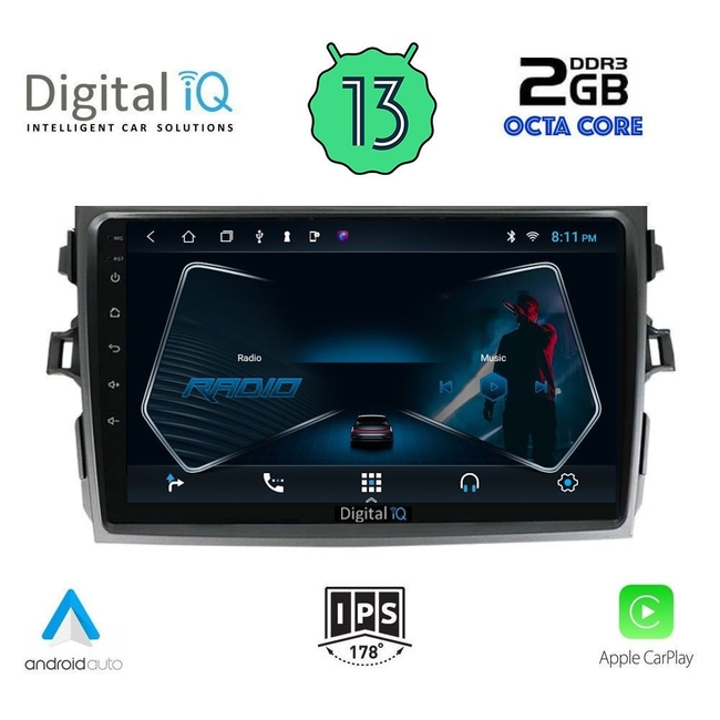 DIGITAL IQ RTC 5713_CPA (9inc) MULTIMEDIA TABLET for TOYOTA COROLLA 4D mod. 2006-2012