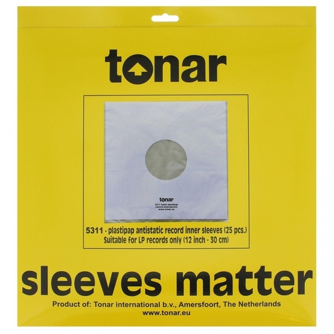 Tonar LP – 12” plastipap inner sleeves 6/ply (25 pcs/pack) 5311