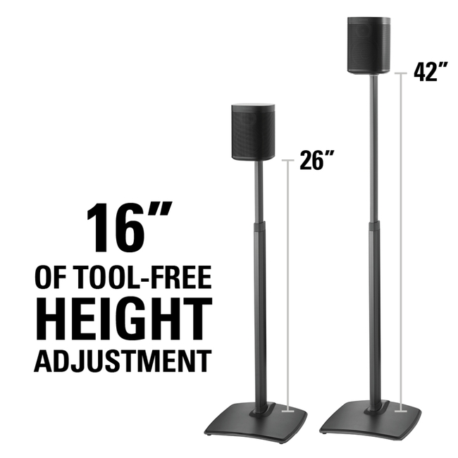 Adjustable Height Wireless Speaker Stand designed for Sonos One, Sonos One SL, Play:1, and Play:3 - (τεμάχιο)