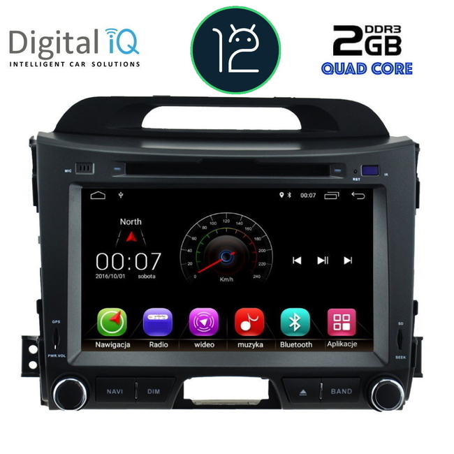 DIGITAL IQ X374M_GPS (8'' DVD) MULTIMEDIA for  KIA SPORTAGE mod. 2010-2015